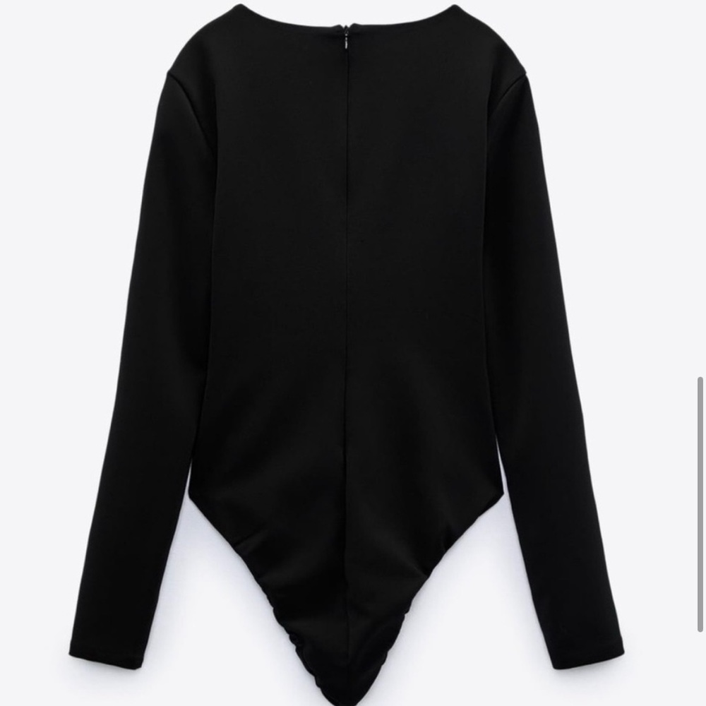 Blogger’s Favorite 🤩 Zara Black Lace-Up Front Eyelet Bodysuit - Picture 5 of 10